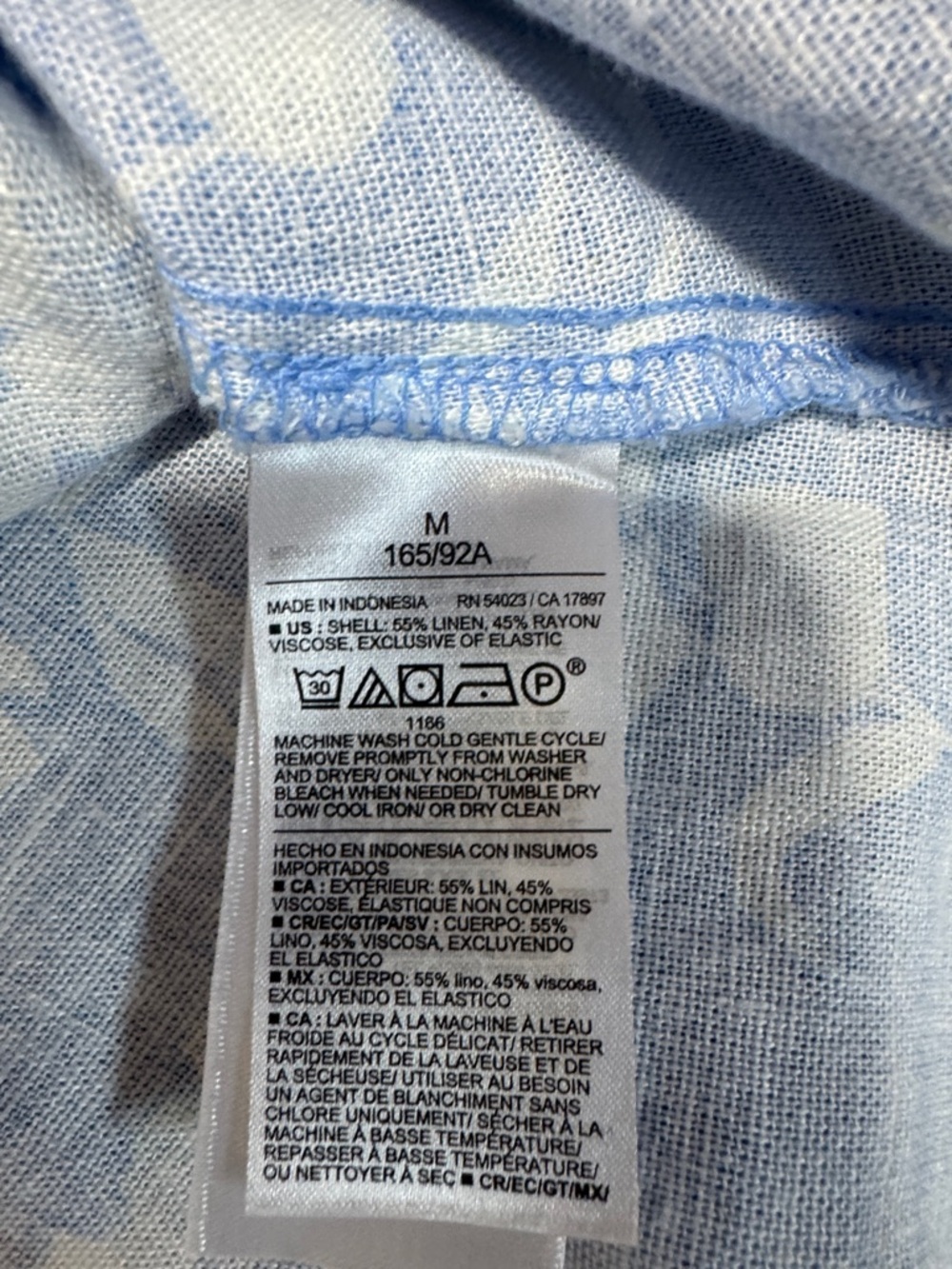 Old Navy Fit & Flare Sleeveless Linen-Blend Midi Blue Floral Dress Women’s Med - Picture 4 of 6